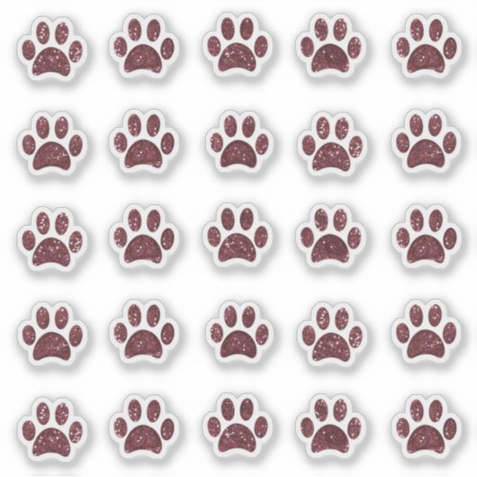 Sparkly Roos Gouden Glitter Paw Prints Sticker Set (Voorkant)
