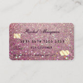 Sparkly Roos Pink Gold Glitter Credit Visitekaartje (Voorkant)
