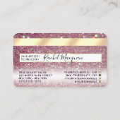 Sparkly Roos Pink Gold Glitter Credit Visitekaartje (Achterkant)