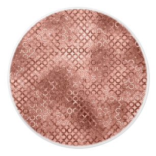 Sparkly Rose Gold Circles Pink Luxury Sparkle Keramische Knop