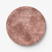 Sparkly Rose Gold Circles Pink Luxury Sparkle Papieren Bordje (Voorkant)