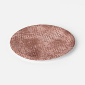 Sparkly Rose Gold Circles Pink Luxury Sparkle Papieren Bordje (Gekanteld)