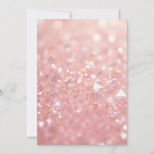 Sparkly Rose Gold Diamonds Chic Photo Sweet 16 Kaart (Achterkant)