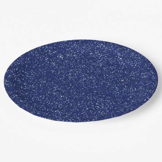 Sparkly Royal Blue en Silver Glitter Papieren Bordje (Gekanteld)