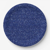 Sparkly Royal Blue en Silver Glitter Papieren Bordje (Voorkant)