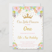 Sparkly Royal Party Kaart voor meisjes (Voorkant)