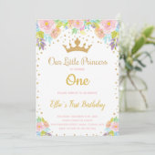 Sparkly Royal Party Kaart voor meisjes (Staand voorkant)