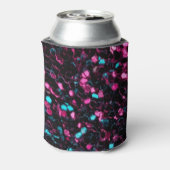 Sparkly roze blauwe mozaïekglitter spark Monogram Blikjeskoeler (Blikje Achterkant)