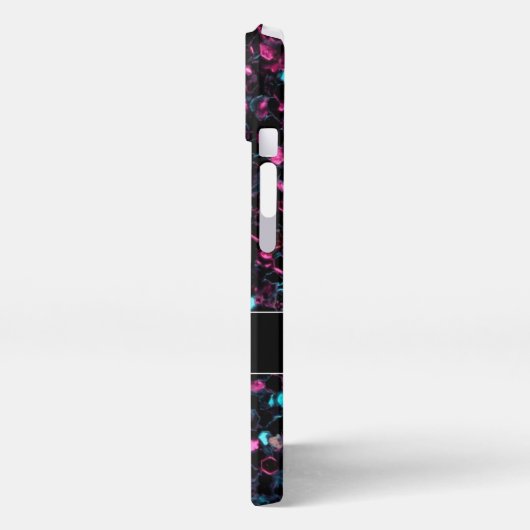 Sparkly roze blauwe mozaïekglitter spark Monogram iPhone Hoesje (Linkerkant)