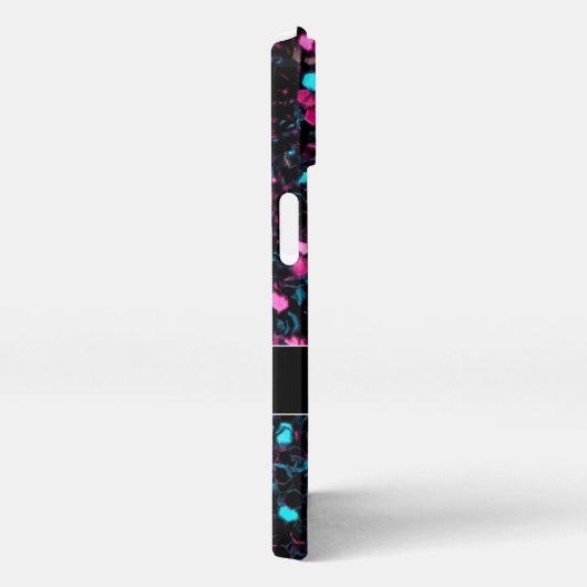 Sparkly roze blauwe mozaïekglitter spark Monogram iPhone Hoesje (Rechterkant)