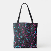Sparkly roze blauwe mozaïekglitter spark Monogram Tote Bag (Achterkant)