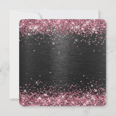 Sparkly Roze Glitter en Zwarte Folie 40e Verjaarda Kaart (Achterkant)