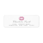 Sparkly Roze Glitter Lips Kiss Make-up Wit RSVP Etiket (Voorkant)