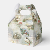 Sparkly Rustic Kerstwinter Scenes Collage Bedankdoosjes (Achterkant)