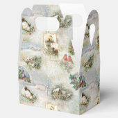 Sparkly Rustic Kerstwinter Scenes Collage Bedankdoosjes (Geopend)