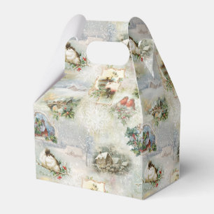 Sparkly Rustic Kerstwinter Scenes Collage Bedankdoosjes