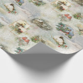 Sparkly Rustic Kerstwinter Scenes Collage Cadeaupapier (Hoek)