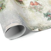 Sparkly Rustic Kerstwinter Scenes Collage Cadeaupapier (Rol Hoek)