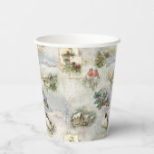 Sparkly Rustic Kerstwinter Scenes Collage Papieren Bekers (Achterkant)