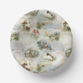 Sparkly Rustic Kerstwinter Scenes Collage Papieren Kommen (Voorkant)