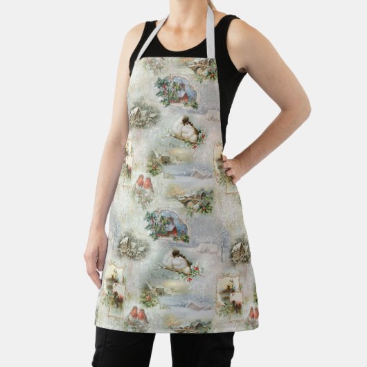 Sparkly Rustic Kerstwinter Scenes Collage Schort (Insitu)