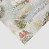 Sparkly Rustic Kerstwinter Scenes Collage Tissuepapier (Detail)