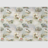 Sparkly Rustic Kerstwinter Scenes Collage Tissuepapier (Voorkant)