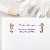 Sparkly Seahorse adreslabel Etiket (Insitu)