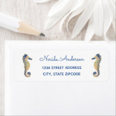 Sparkly Seahorse adreslabel Etiket (Insitu)