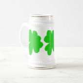 Sparkly shamrock geluksklaver St. Patrick's Day Bierpul (Voorkant links)