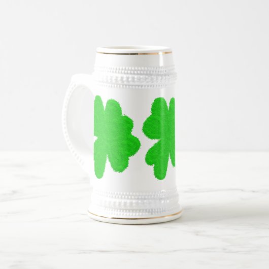 Sparkly shamrock geluksklaver St. Patrick's Day Bierpul (Voorkant links)