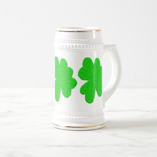 Sparkly shamrock geluksklaver St. Patrick's Day Bierpul (Voorkant rechts)