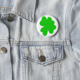 Sparkly shamrock geluksklaver St. Patrick's Day Ronde Button 5,7 Cm