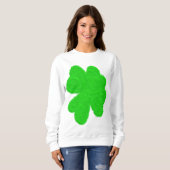 Sparkly shamrock geluksklaver St. Patrick's Day Trui (Voorkant volledig)