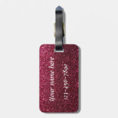 Sparkly Shimmering fuchsia 'i trap' op maat Bagagelabel (Achterkant verticaal)