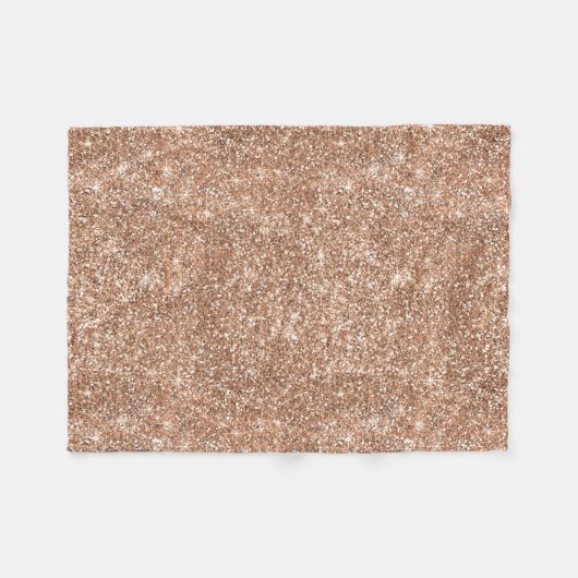Sparkly Shiny Glitter Roos Gold Fleece Deken (Voorkant (Horizontaal))