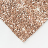Sparkly Shiny Glitter Roos Gold Fleece Deken (Hoek)