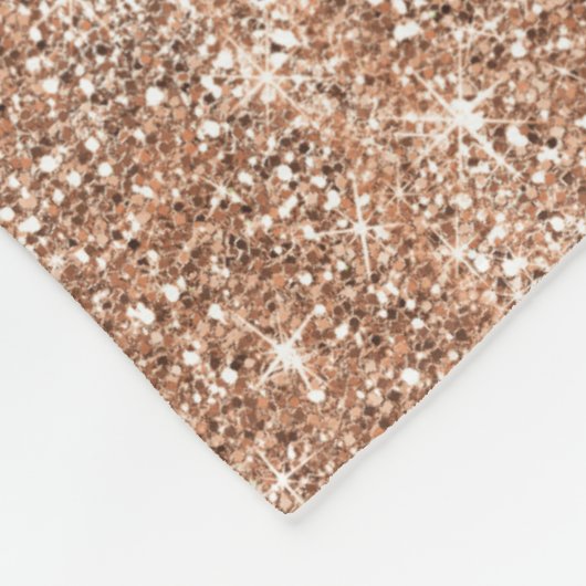 Sparkly Shiny Glitter Roos Gold Fleece Deken (Hoek)