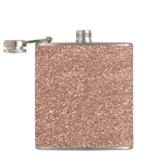 Sparkly Shiny Glitter Roos Gold Heupfles (Geopend)