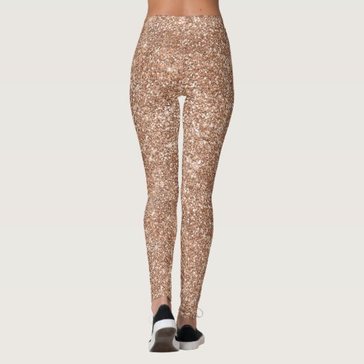 Sparkly Shiny Glitter Roos Gold Leggings (Achterkant)