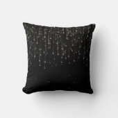 Sparkly Shooting Stars Black Chic Engagement Party Kussen (Voorkant)