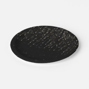 Sparkly Shooting Stars Black Chic Engagement Party Papieren Bordje