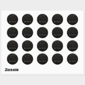 Sparkly Shooting Stars Black Chic Engagement Party Ronde Sticker (Vel)