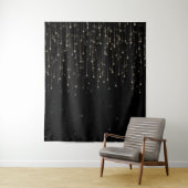 Sparkly Shooting Stars Zwart Elegant Party Wandkleed (In situ)