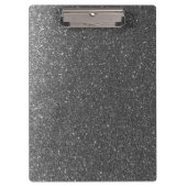Sparkly Silver Black Glitter Docers Classroom Klembord (Voorkant)