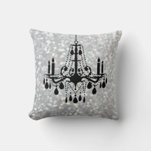 Sparkly Silver Chandelier Pillow Kussen