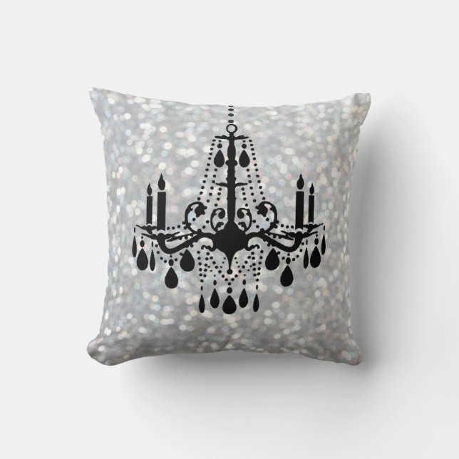 Sparkly Silver Chandelier Pillow Kussen (Voorkant)
