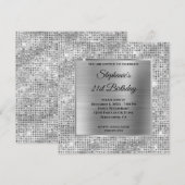 Sparkly Silver Diamond Studded Folie 21st Birthday Kaart (Voorkant / Achterkant)