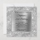 Sparkly Silver Diamond Studded Folie 21st Birthday Kaart (Voorkant)