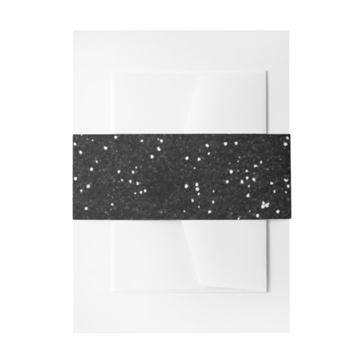 Sparkly Silver en Black Glitter Uitnodigingen Wikkel (Voorkant Voorbeeld)